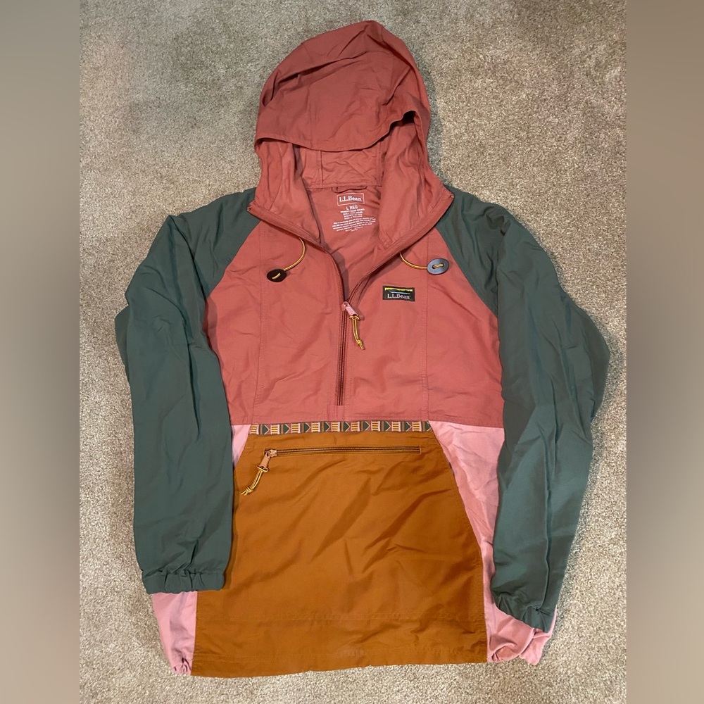 L.L. Bean Colorblock Windbreaker Anorak Jacket